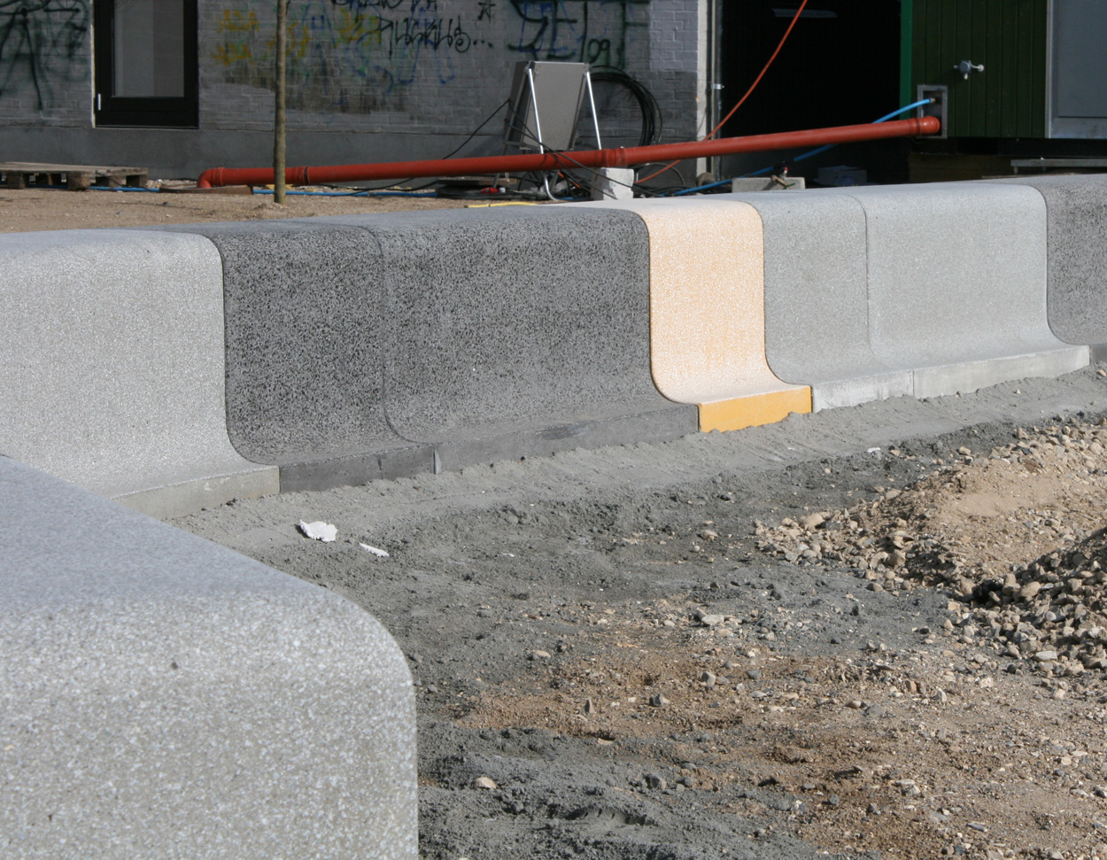 Special tilpassede beton plinte Teglgårdsgrunden